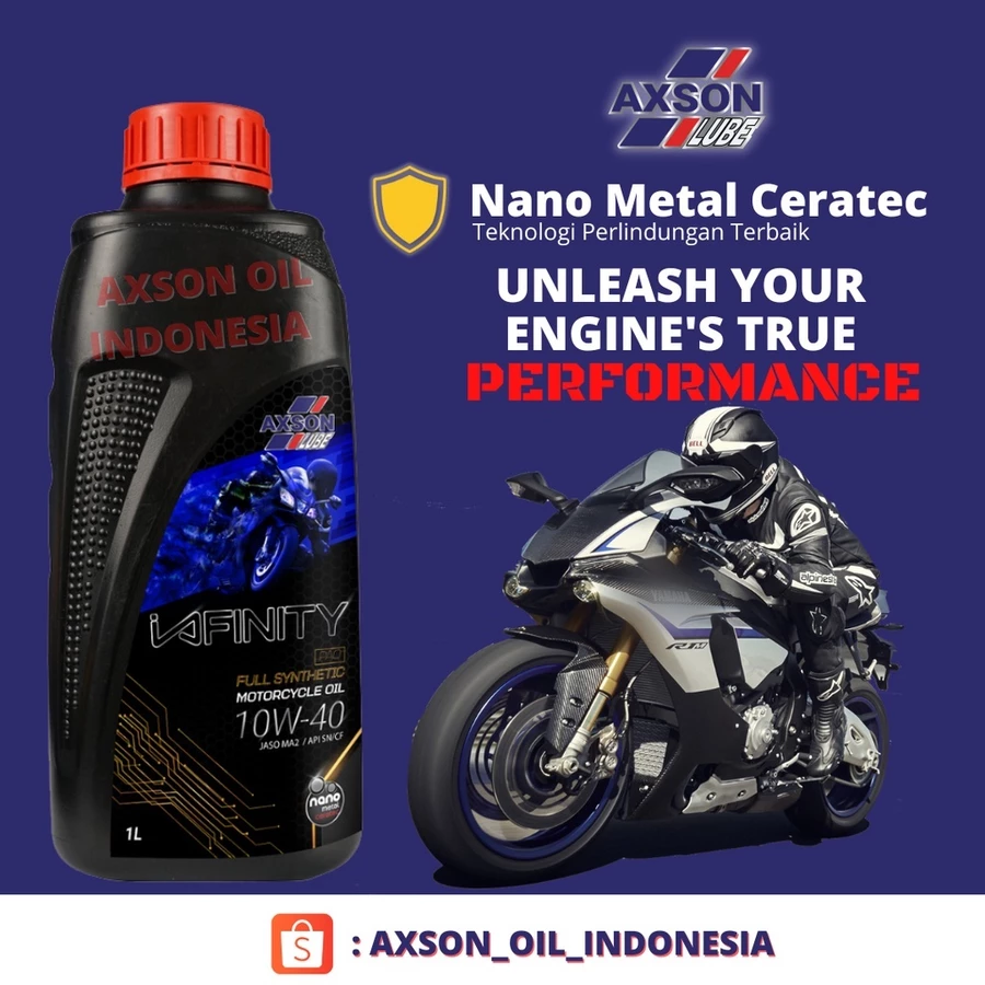 Axson Fully Synthetic Oil 10W-40 PAO - JASO MA2 Infinity